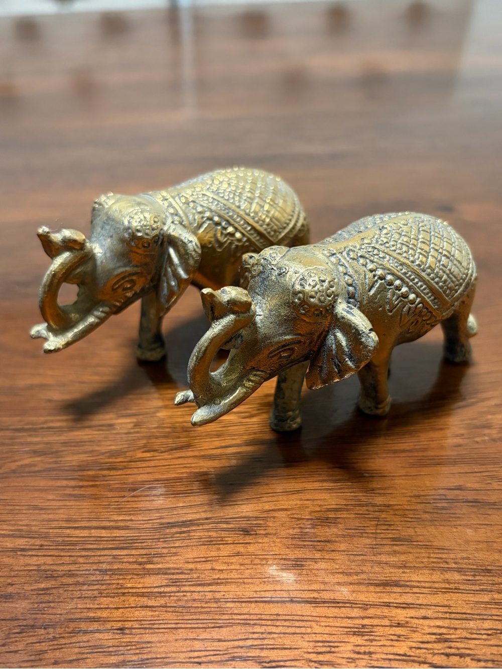 Brass Elephant Pair Set of 2 Elephants for Home Decor Vastu Good Luck Elephants